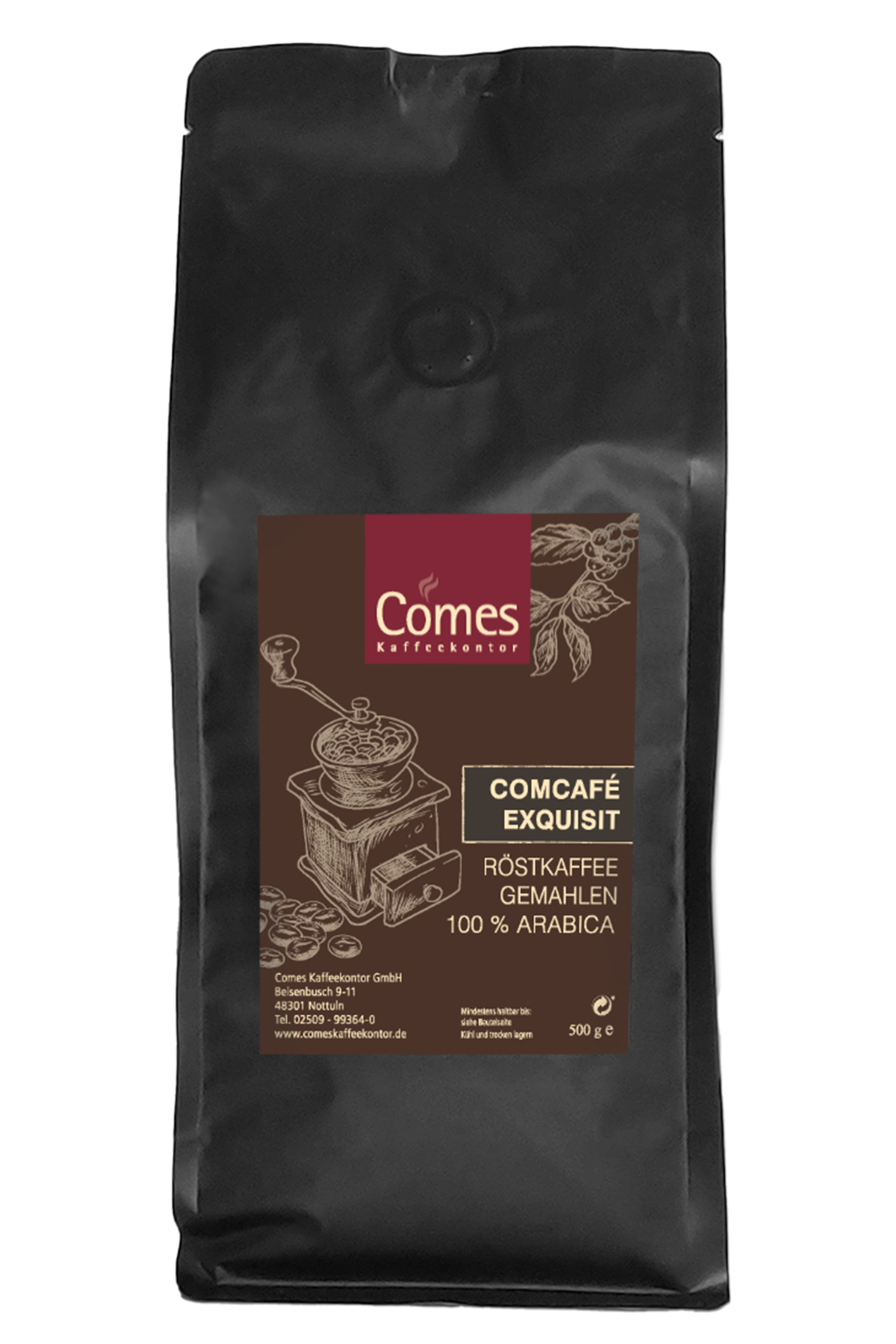 Comcafé Exquisit - gemahlener Filterkaffee Comes Kaffeekontor