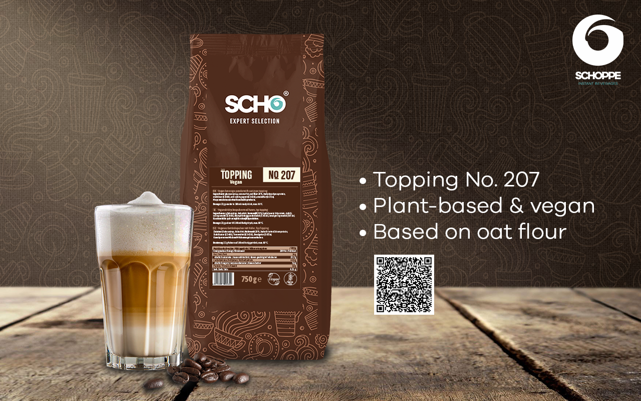 Latte Macchiato mit veganem Topping