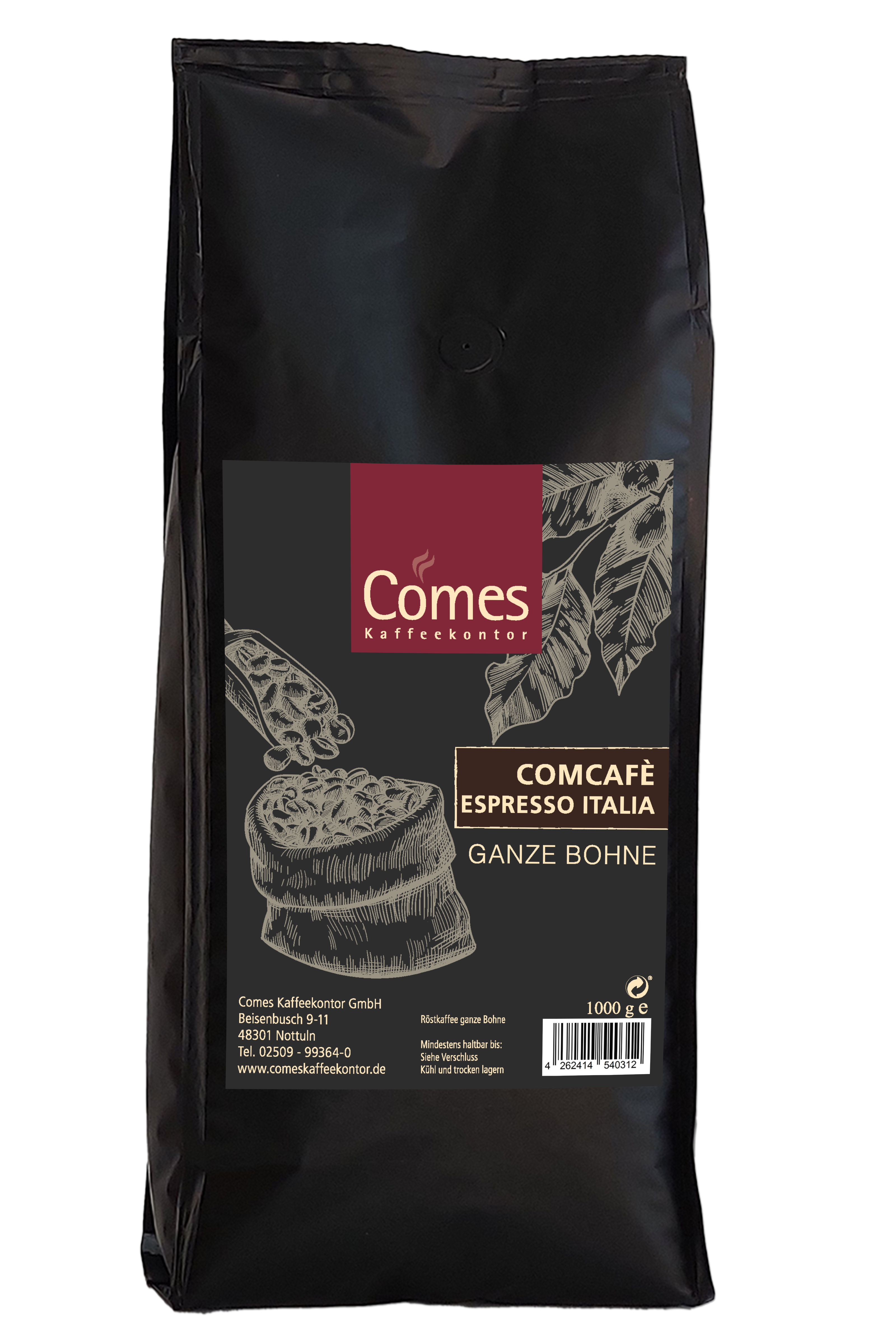 Comcafé Espresso Italia Ganze Bohne Comes Kaffeekontor