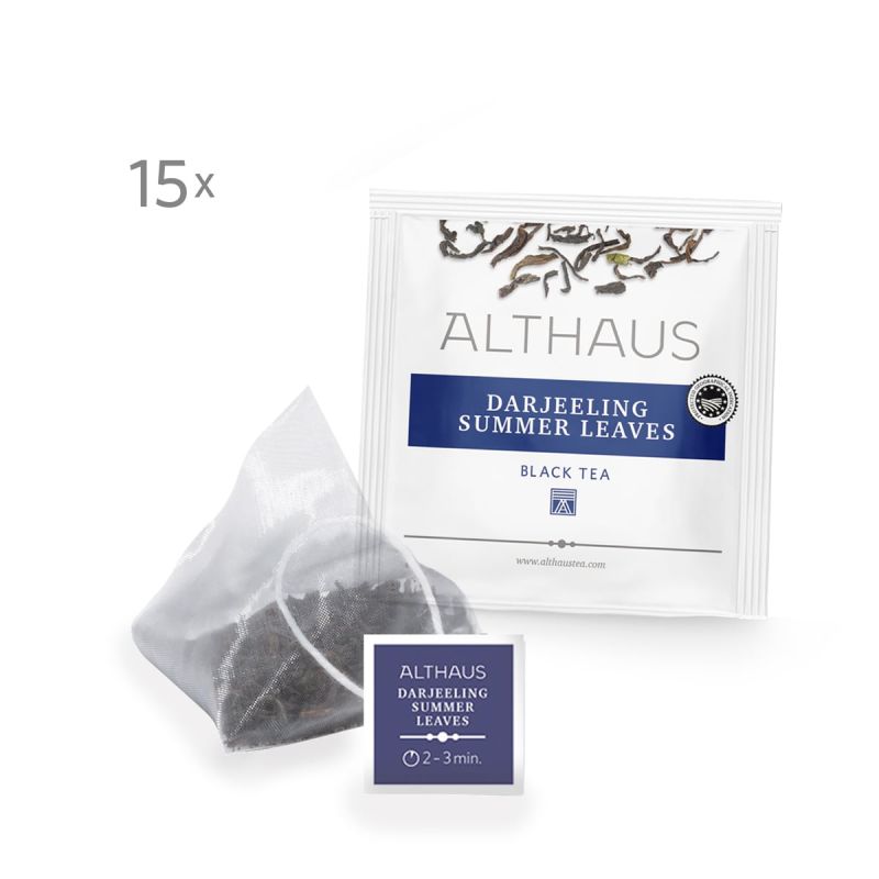 Althaus Tee Darjeeling Summer Leaves Schwarzer Tee Pyra-Pack